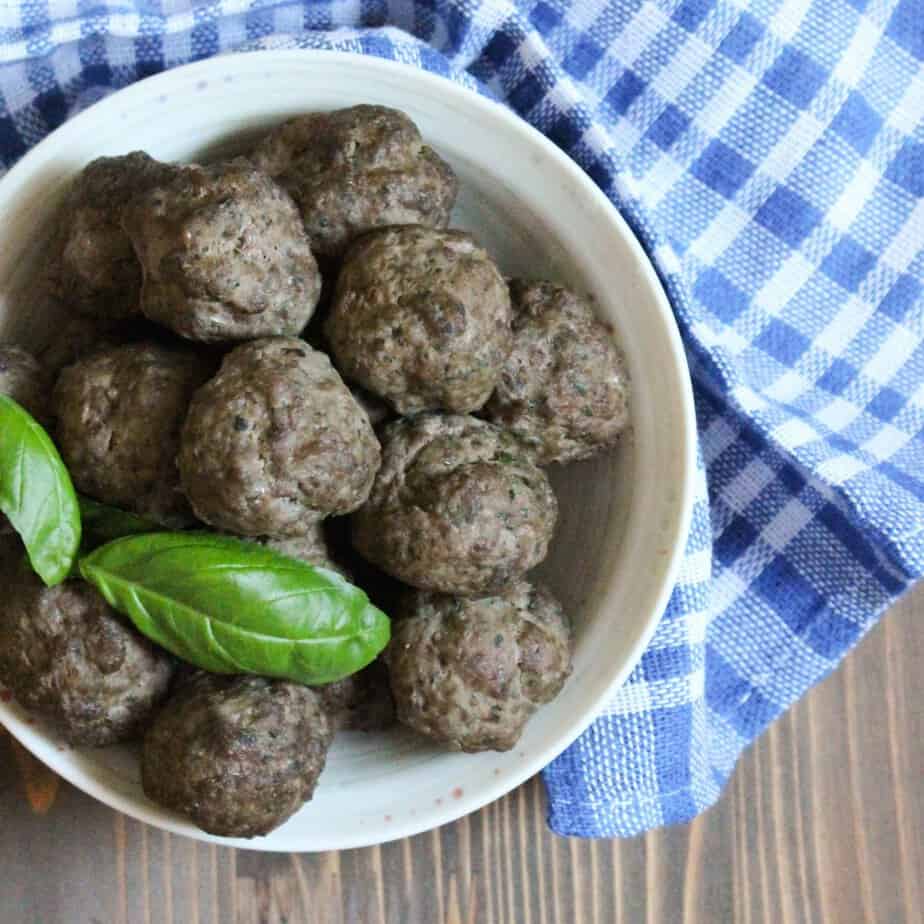 Baked Basil Garlic Meatballs | Frugal Nutrition