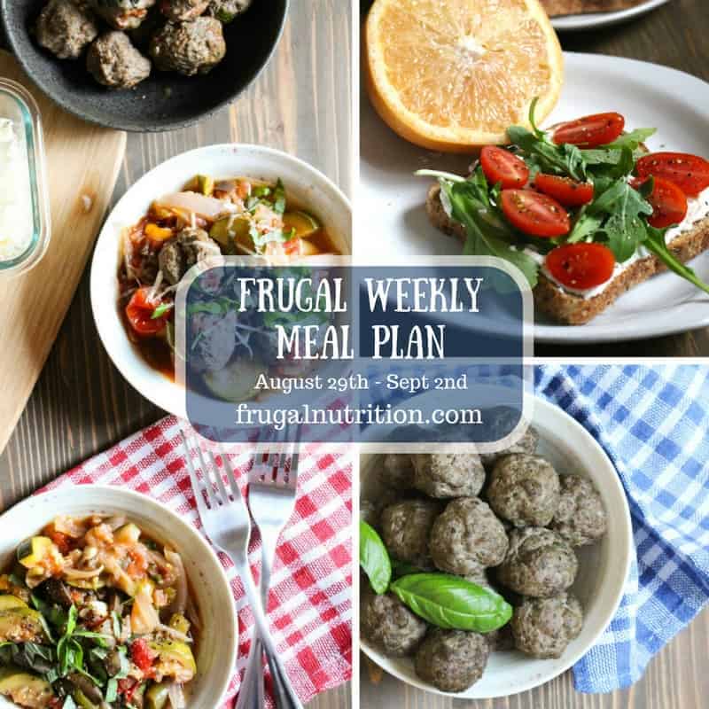 August 29-Sept 2 Frugal Weekly Meal Plan