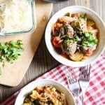 Garlic Basil Meatballs with Vegetable Slow Cooker Ratatouille | Frugal Nutrition