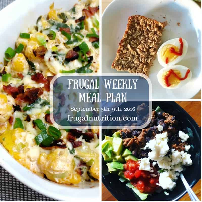 Frugal Weekly Meal Plan September 5th, 2016 | Frugal Nutrition