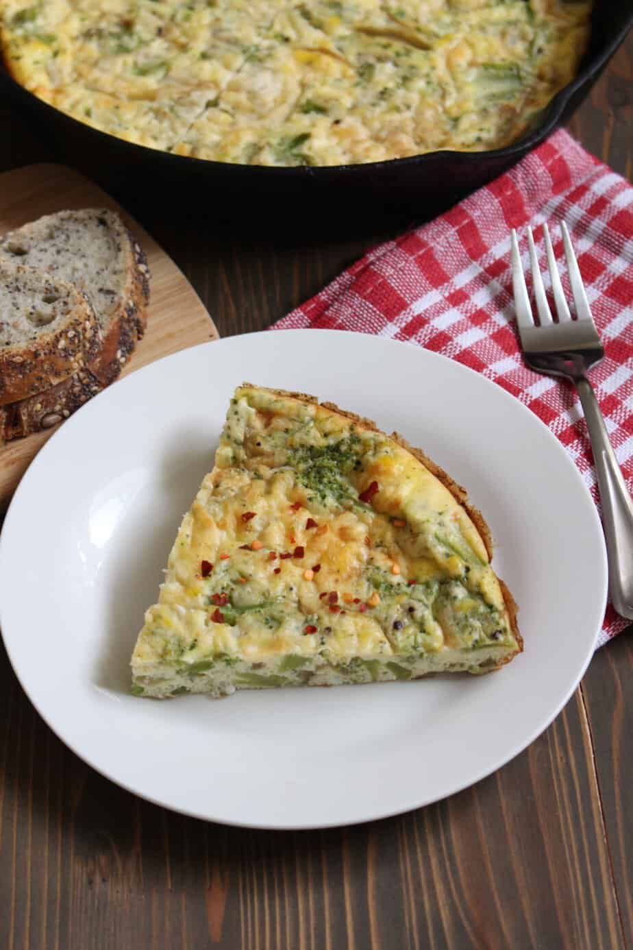 Broccoli White Cheddar Frittata | Frugal Nutrition