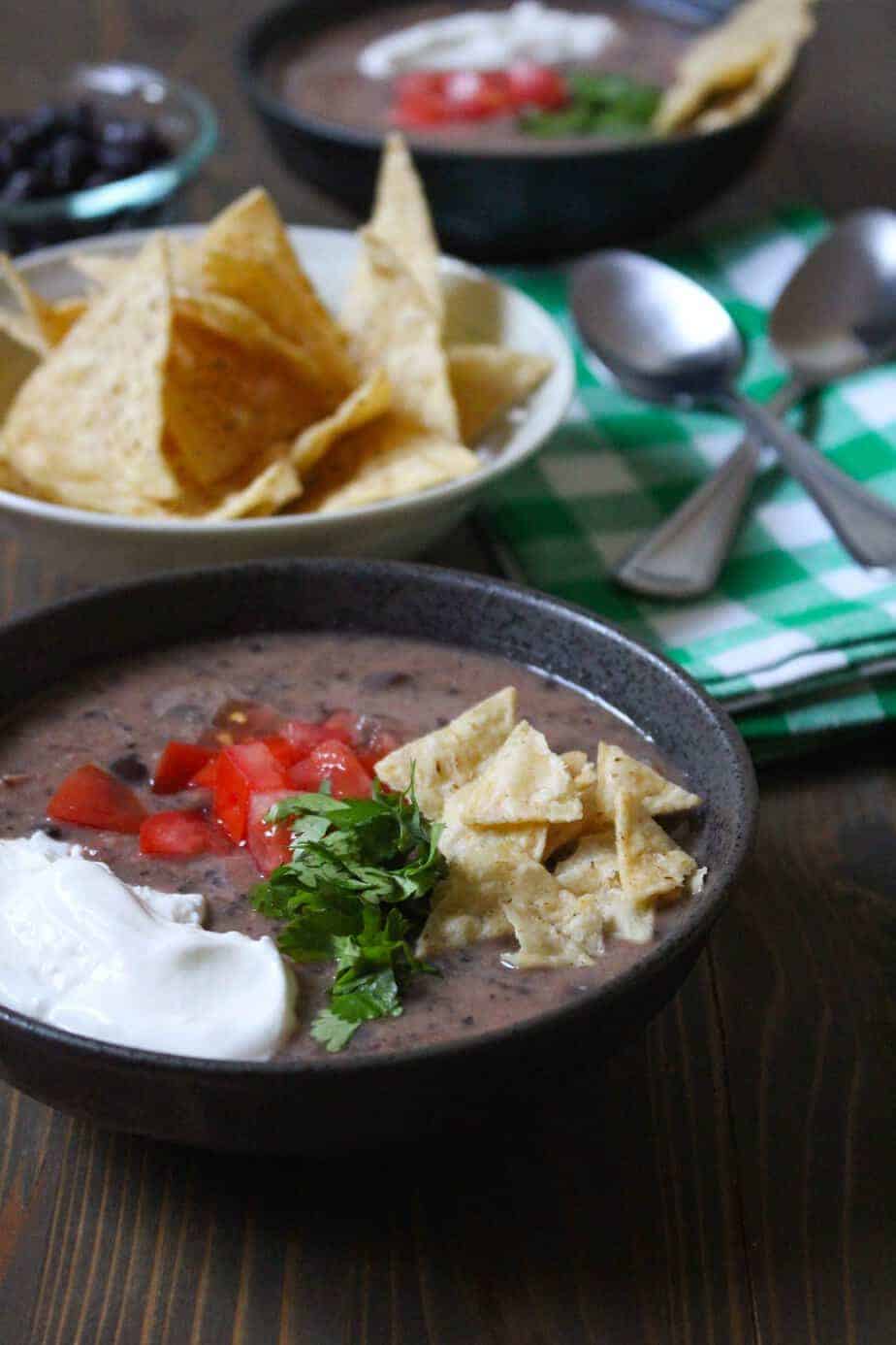 Black Bean Soup with Kale | Frugal Nutrition