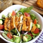 Easy Almond Breaded Chicken with Horseradish Honey Mustard Dressing | Frugal Nutrition