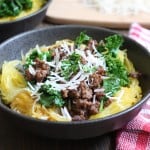 Sausage & Kale Spaghetti Squash Bowls | Frugal Nutrition