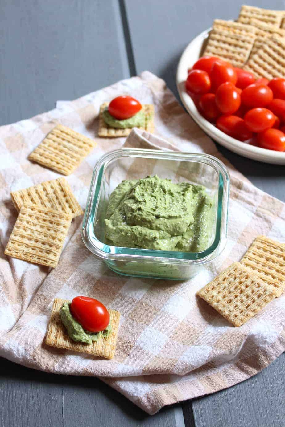 Easy 3-Ingredient Basil Cream Cheese Dip | Frugal Nutrition