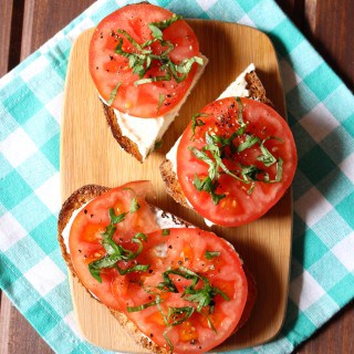 Garlic Ricotta, Tomatoes, Basil on Toast | Frugal Nutrition