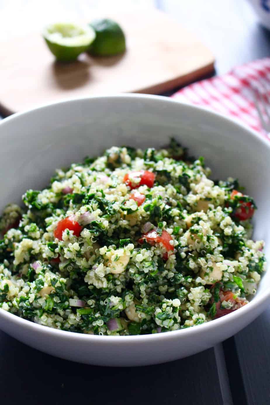 Cilantro Lime Quinoa and Chickpea Salad | Frugal Nutrition #vegan #salad