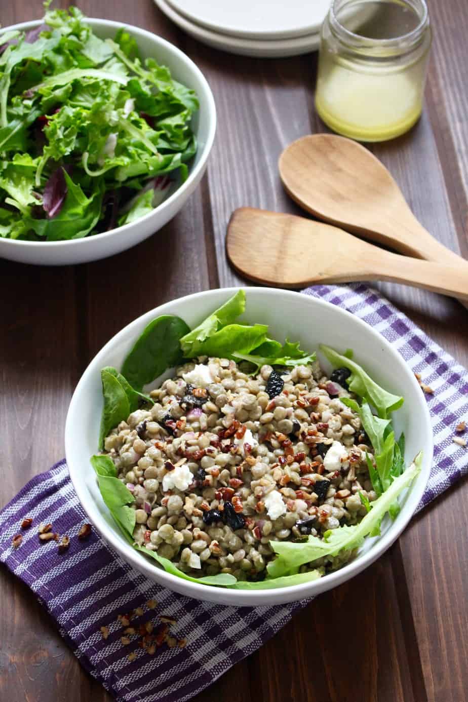 Cherry Lentil Goat Cheese Salad | Frugal Nutrition