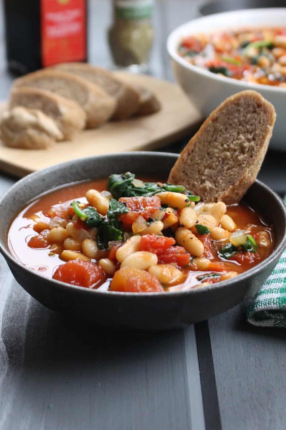 Easy Garlic White Bean and Balsamic Soup | Frugal Nutrition