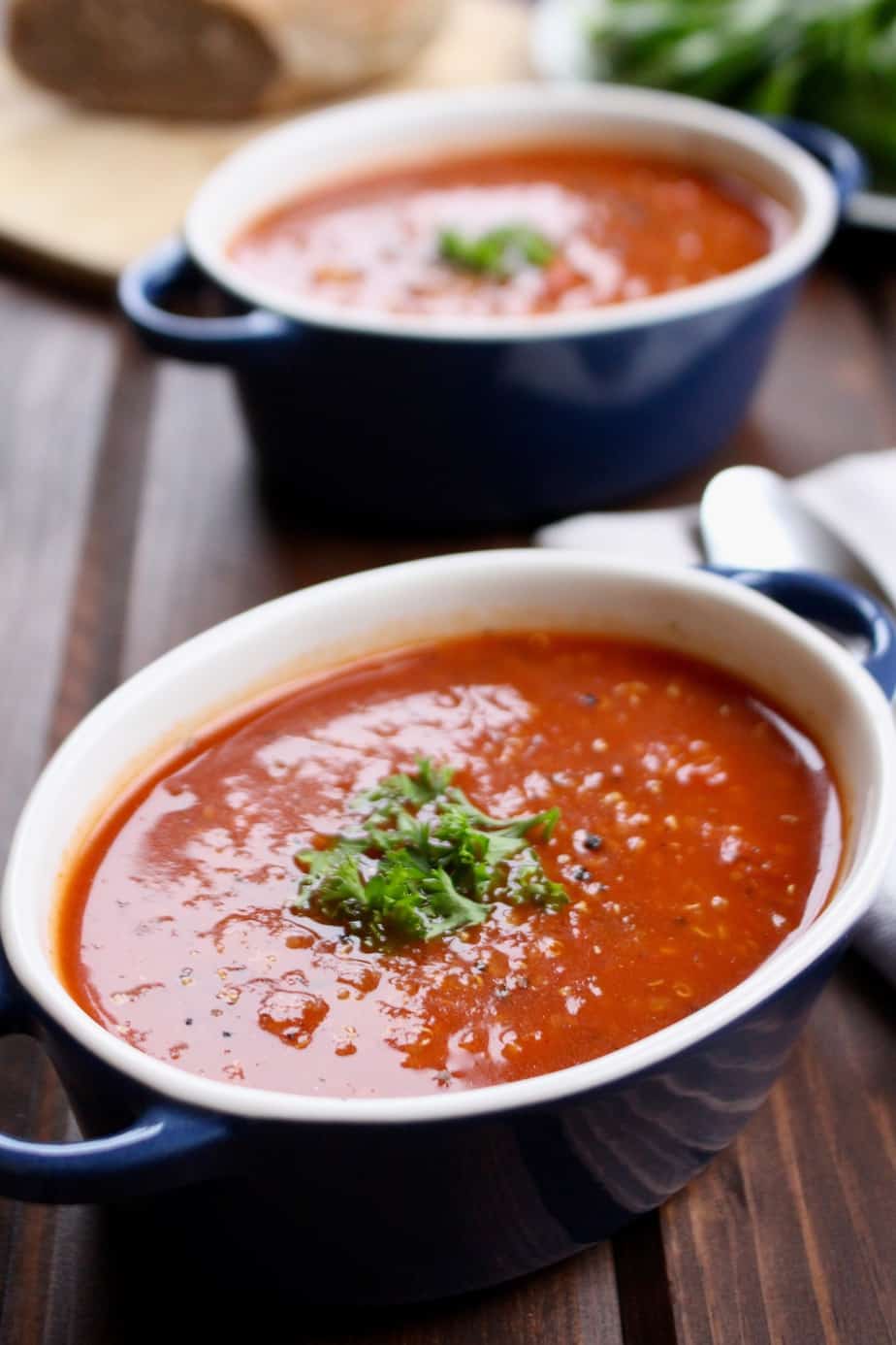 Vegan Quinoa Roasted Pepper and Tomato Soup | Frugal Nutrition