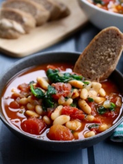 White Bean, Tomato, Balsamic Soup | Frugal Nutrition #vegan
