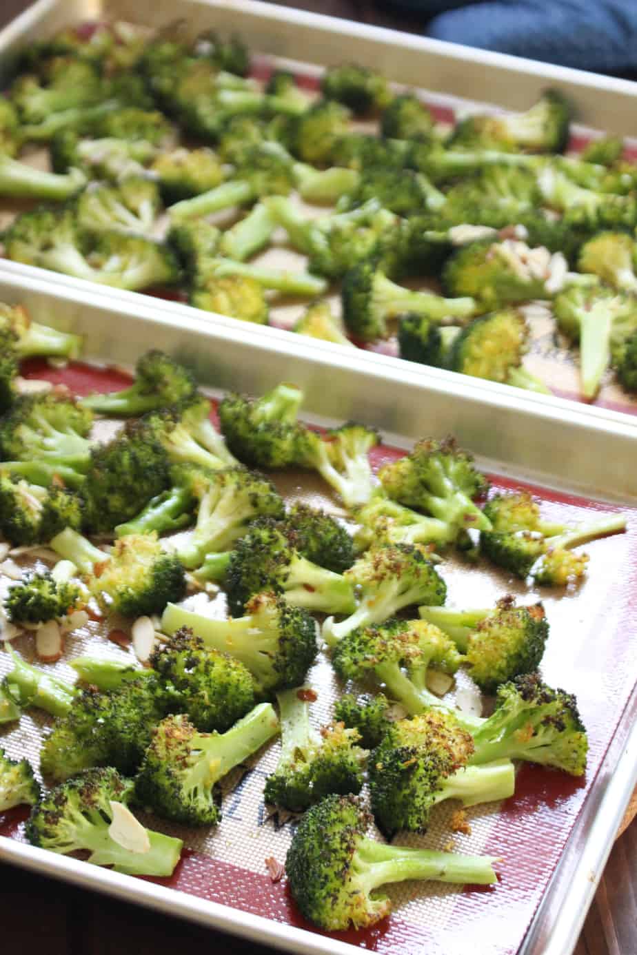 Lemon and Almond Roasted Broccoli | Frugal Nutrition