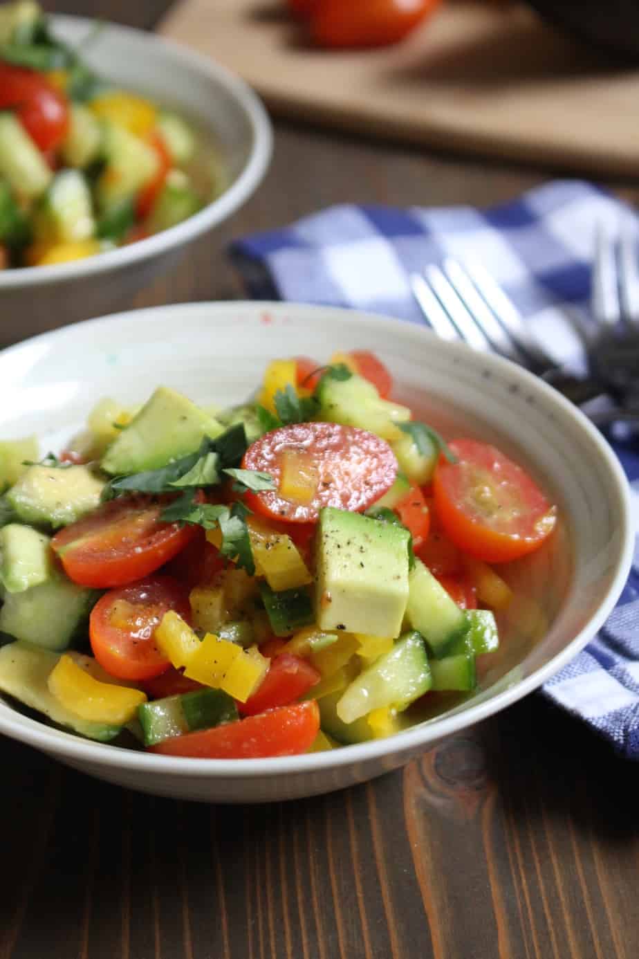 Tomatoes, Cucumbers, Avocados, Bell Pepper Salad | Frugal Nutrition #whole30