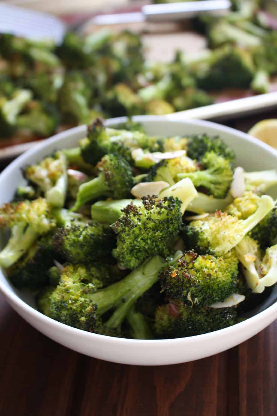 Whole30 Lemon and Almond Roasted Broccoli | Frugal Nutrition