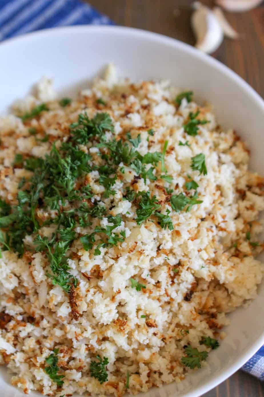 Garlic Ghee Cauliflower Rice | Frugal Nutrition