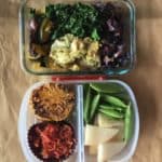 Roasted Veggies, Cod, Raw Veggies, Ferments, Tuna Cake | Frugal Nutrition