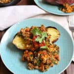 Fast Whole30 Taco Stuffed Sweet Potatoes | www.frugalnutrition.com