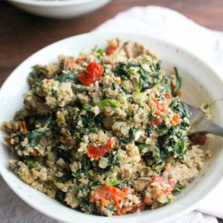 Pesto Turkey Cauliflower Rice Bowls with Sun Dried Tomatoes | Frugal Nutrition