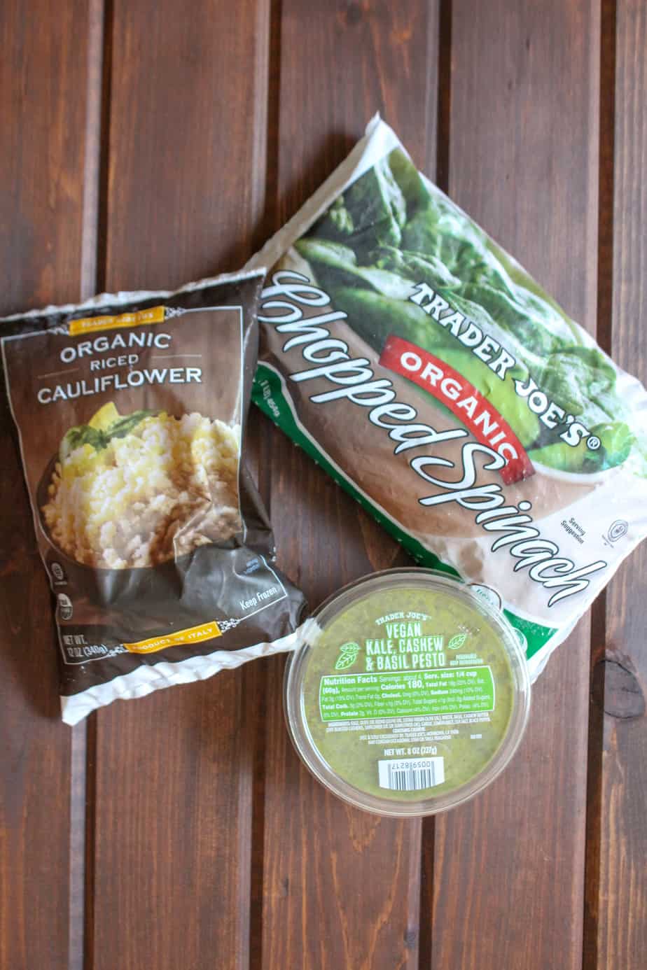 Trader Joe's Kale Pesto and Frozen Veggies | Frugal Nutrition Cauliflower Rice Bowl