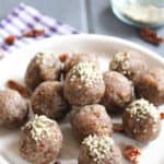 Salted Butter Pecan Date Bites Less Sugar | www.frugalnutrition.com