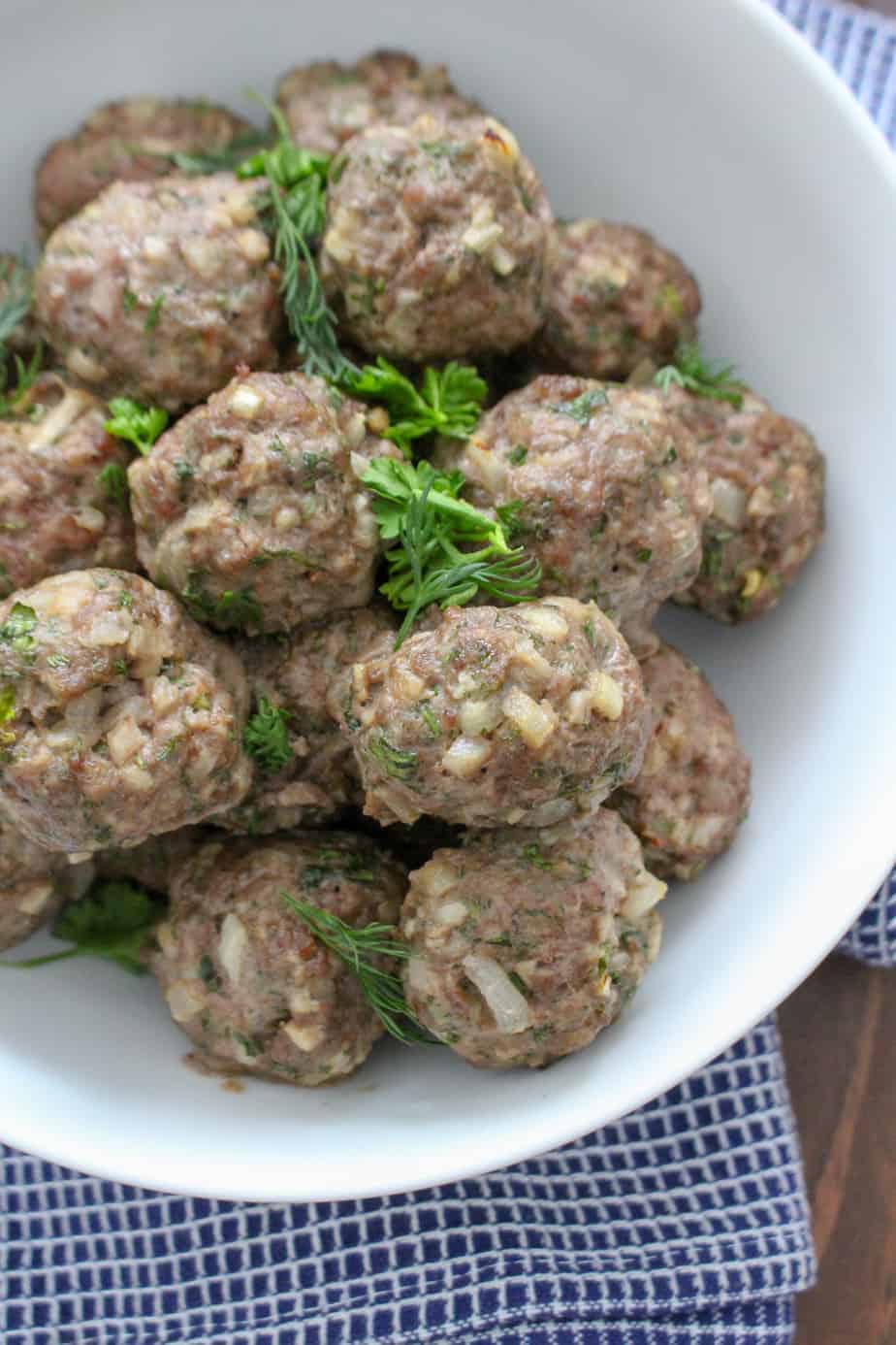 Easy Baked Herbed Lamb Meatballs Paleo | Frugal Nutrition