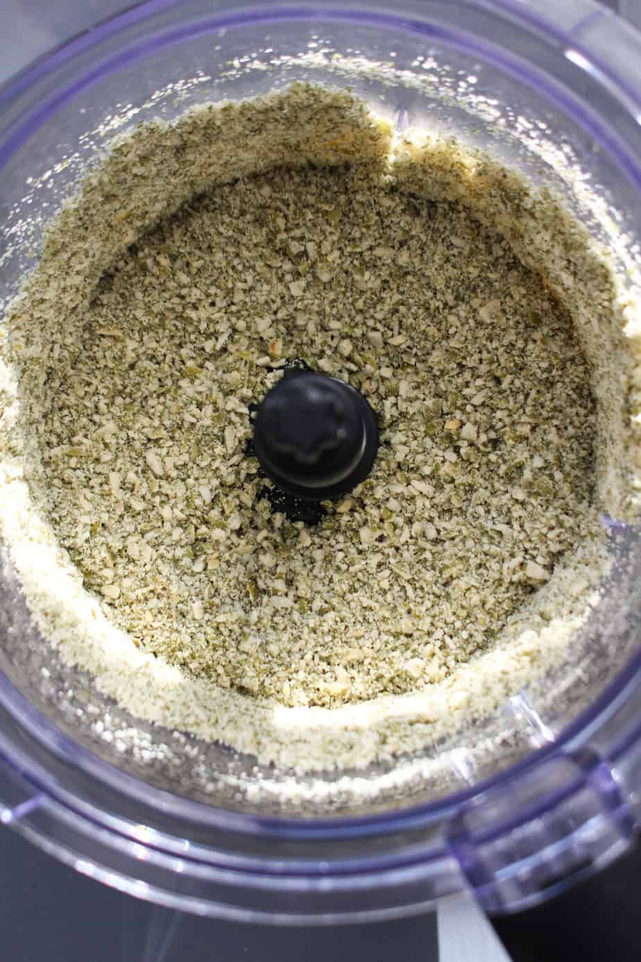 Ground Pumpkin Seeds in a food processor 