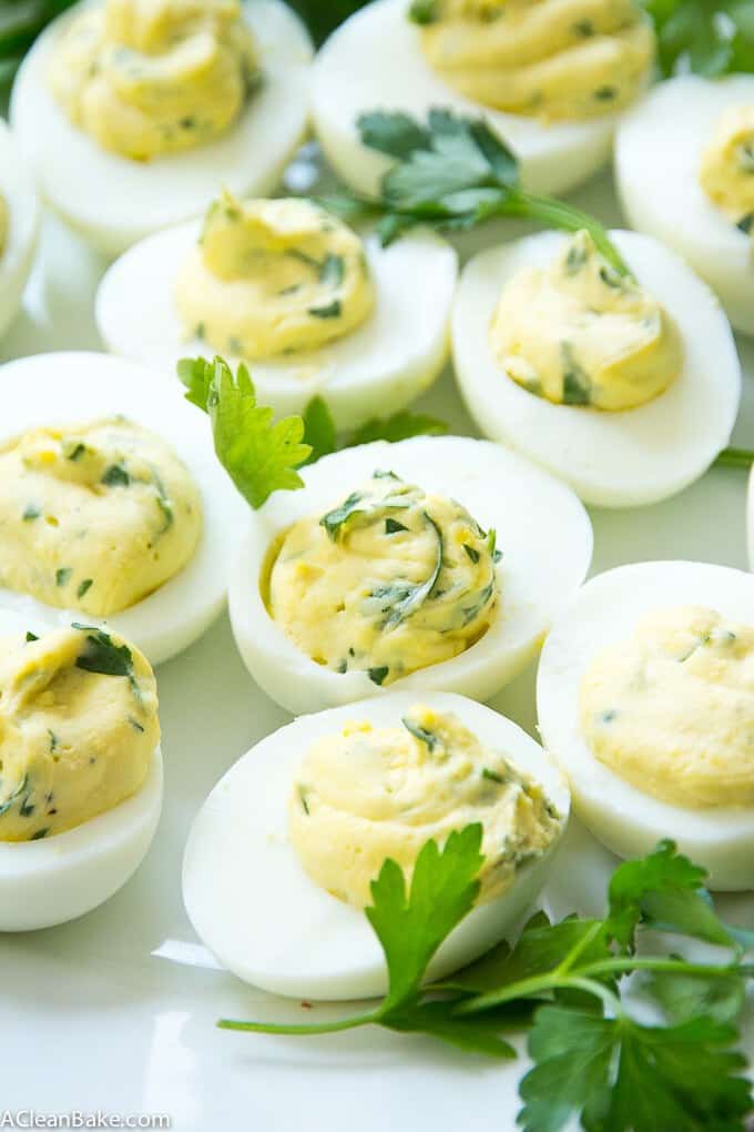 herbed deviled eggs a clean bake