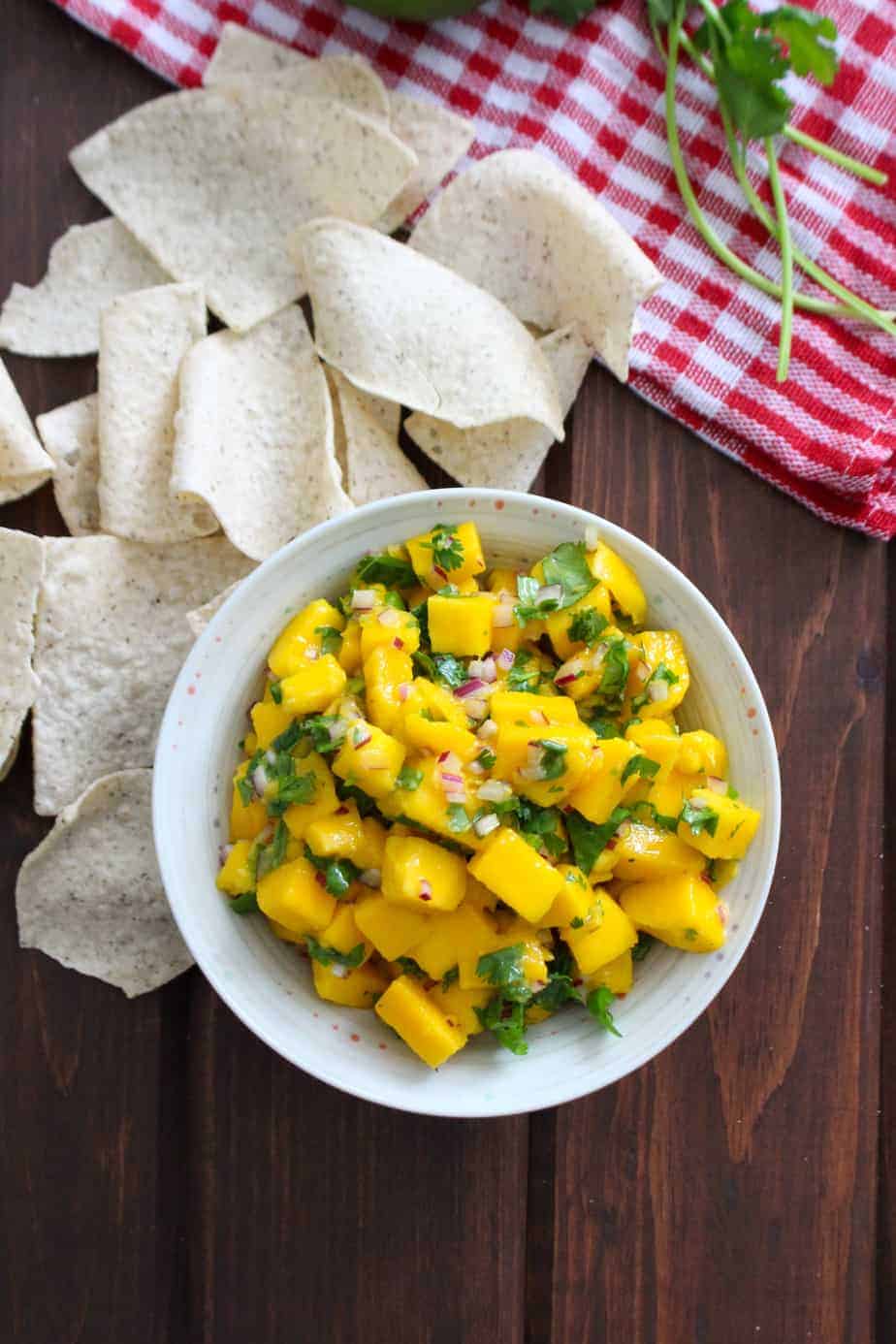 Spicy Mango Salsa with Siete Tortilla Chips | Frugal Nutrition