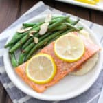 Roasted Wild Salmon with Green Beans and Celery Root Mash | Frugal Nutrition