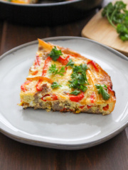 Cast Iron Skillet Frittata with Sausage and Bell Peppers | Frugal Nutrition2