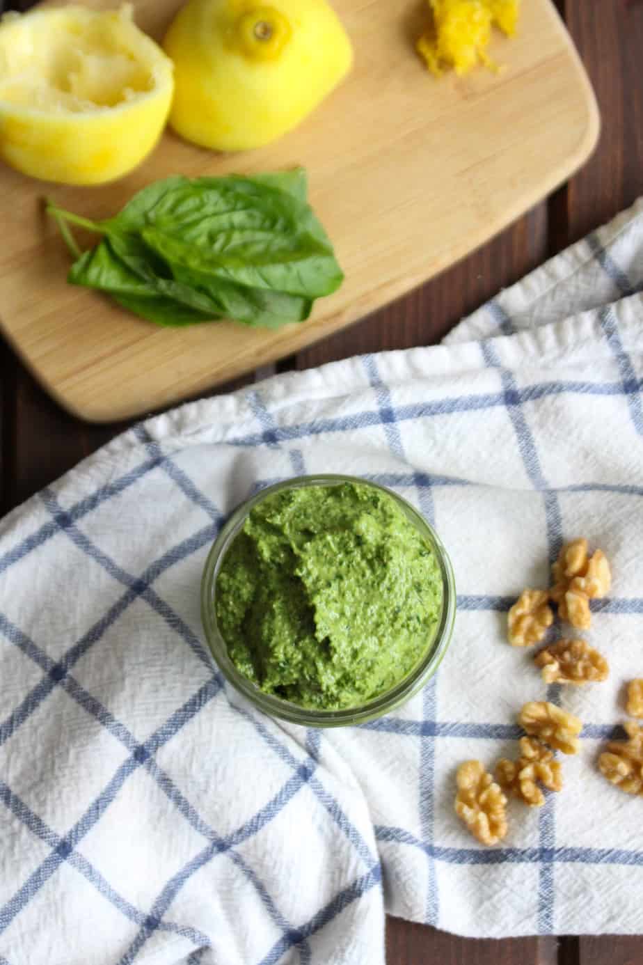 Dairy Free Low FODMAP Pesto by Frugal Nutrition