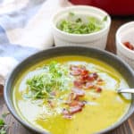 Kabocha Squash Bacon Soup by Frugal Nutrition #lowfodmap