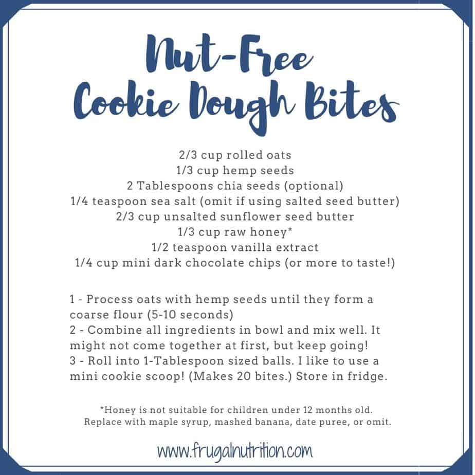 Nut Free Cookie Dough Bites