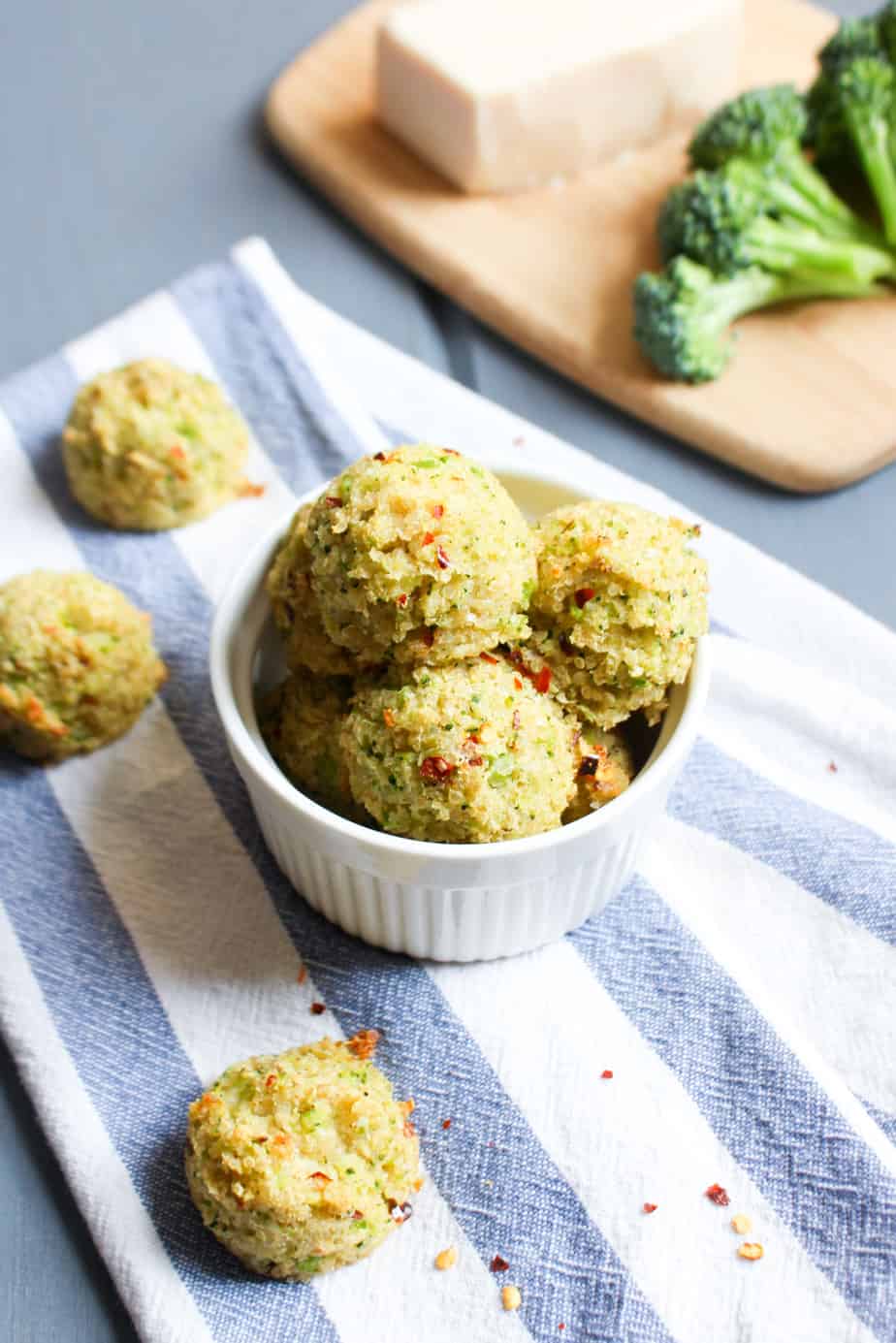 Parmesan Broccoli Quinoa Bites by Frugal Nutrition