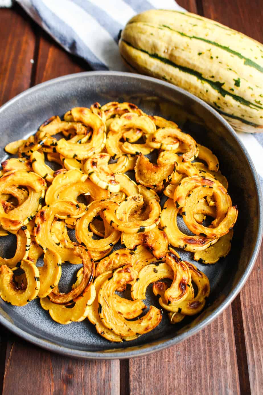 Roasted Delicata Squash In Dish