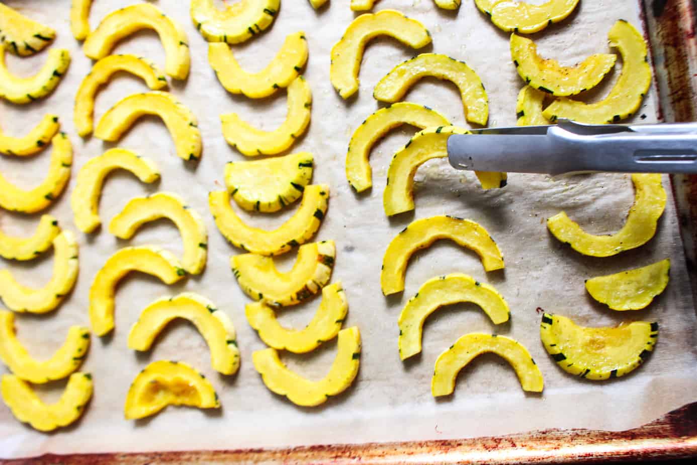 roasting delicata squash on sheet pan