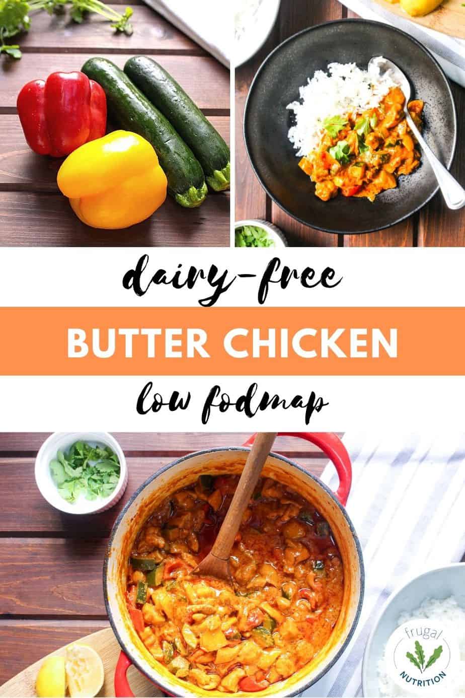 PIN with three images of butter chicken