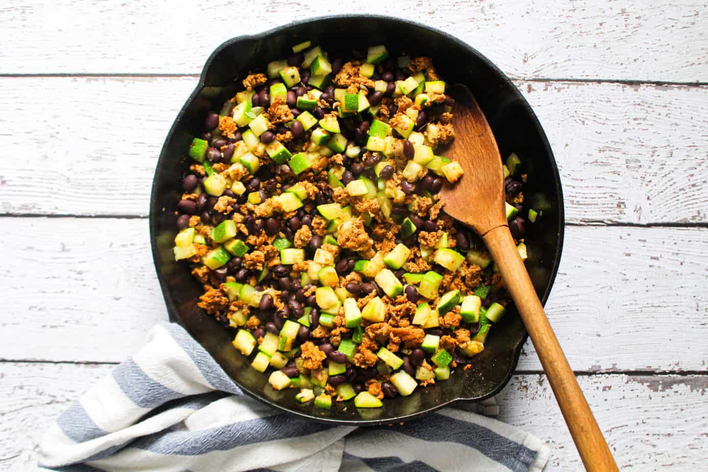 Zucchini, Chorizo, and Black Bean Breakfast Skillet Frugal Nutrition