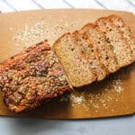 low sugar zucchini bread on cutting board