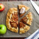 apple pie galette on parchment paper