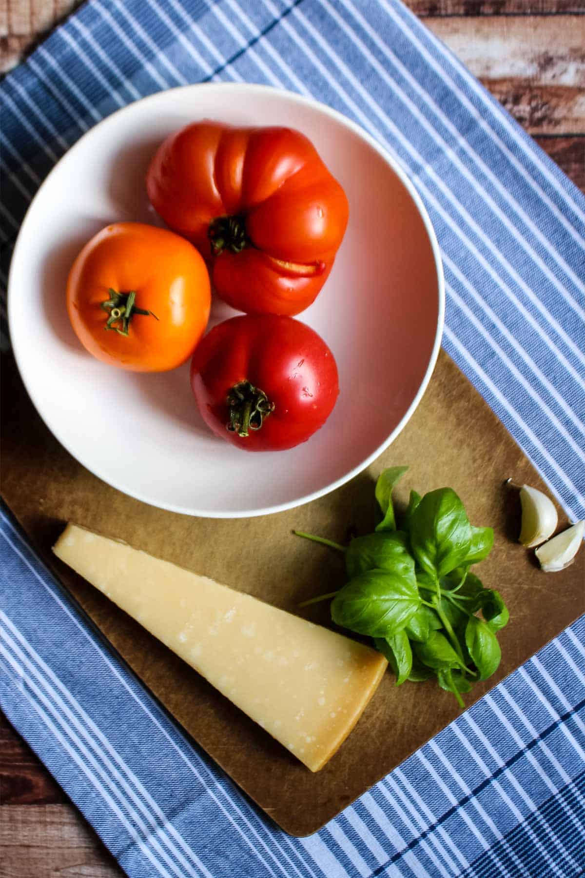 Ingredients to make sorghum salad on the table.