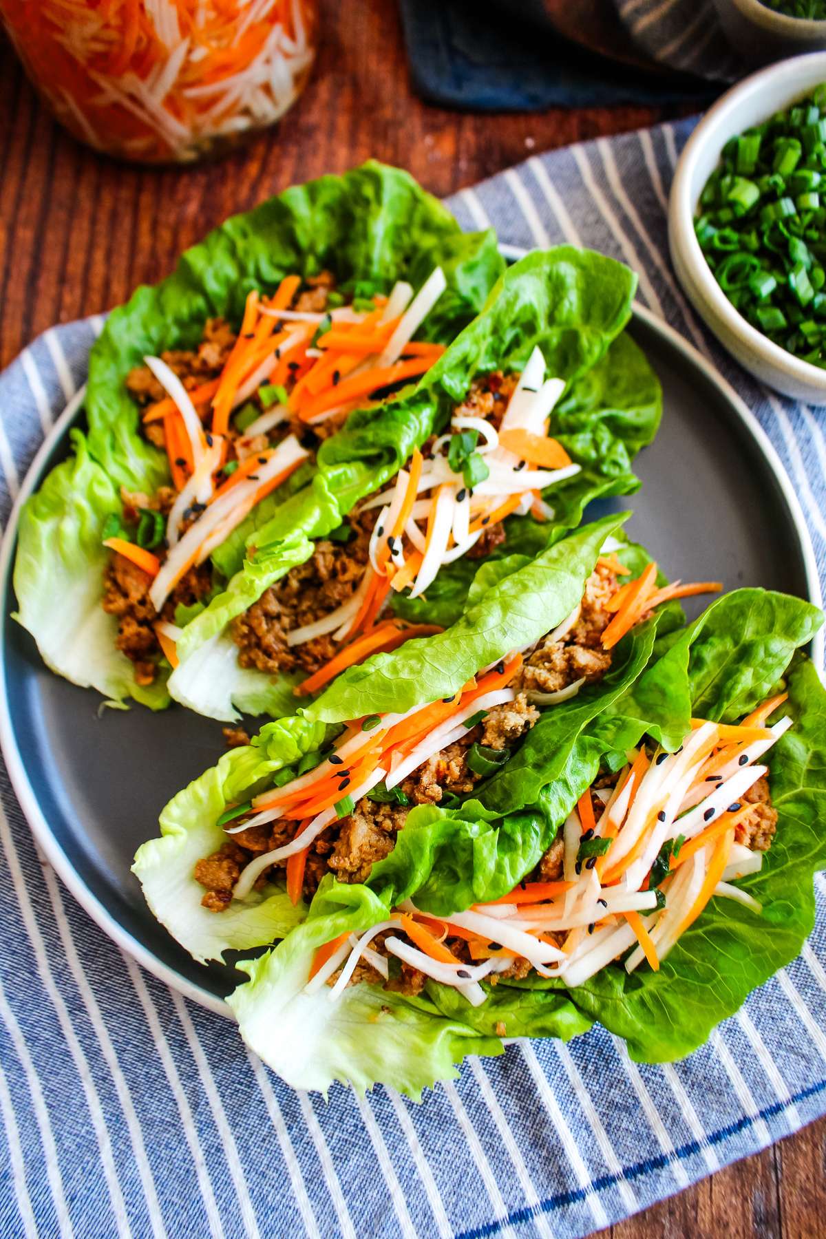 Miso Ginger Lettuce Wraps with Quick-Pickled Vegetables | Frugal Nutrition