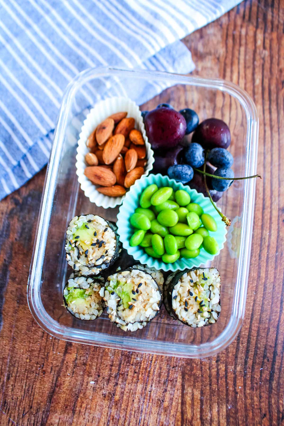 Salmon Avocado Nori Rolls Bento Idea