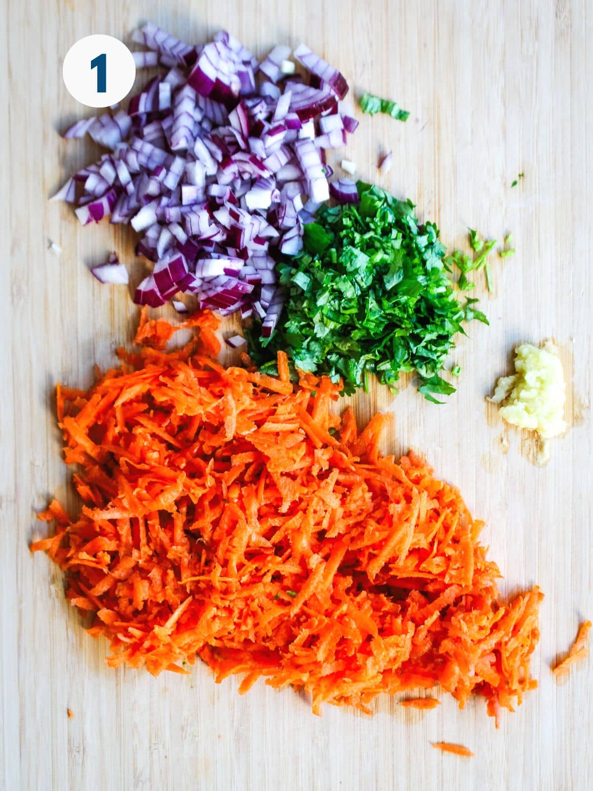 Vegetables chopped on a cutting board.