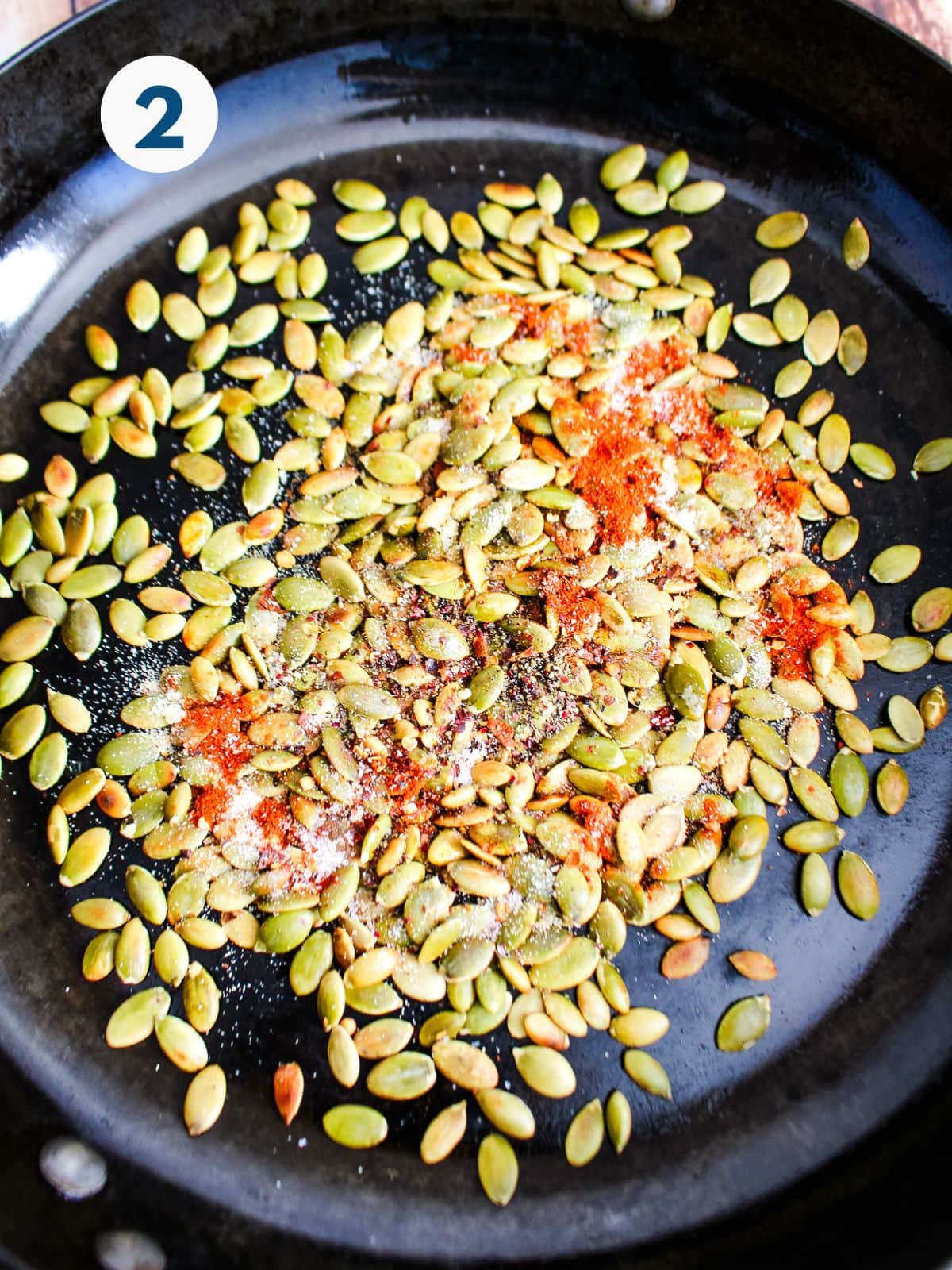 Seasonings added to the pumpkin seeds.